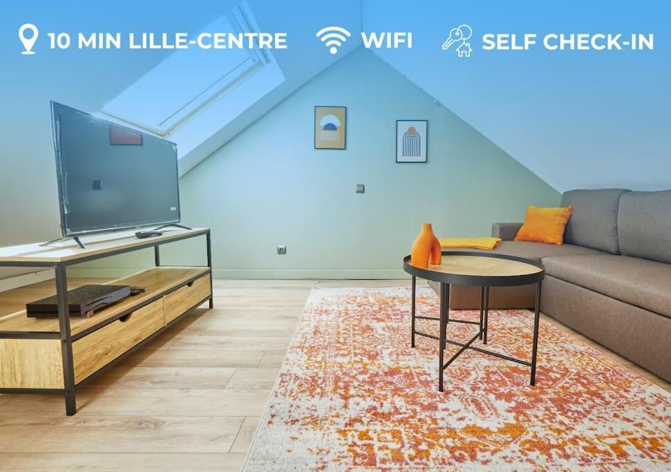 Ferienwohnung Elegant T3 A 5 Min De La Gare Lille-Flandres Mons-en-Baroeul Exterior foto